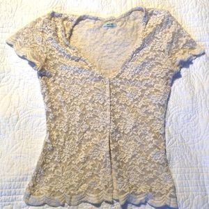 URBAN OUTFITTERS 🌟🌼 CREAM LACE SHIRT 🦋🤍